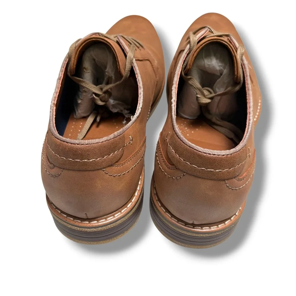 Dockers Mens Tan Brown Plain Toe Oxford Dress Shoes 90-42630 Size 13M